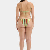Poolside String Triangle Brief- Palm Stripe