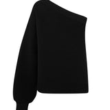 Organic Asym Sweater - Black