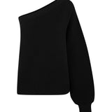 Organic Asym Sweater - Black