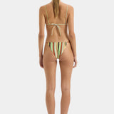 Poolside String Triangle Brief- Palm Stripe