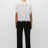 Broderie Blouse - White