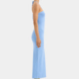 Salvador Beaded Halter Dress - Cornflower Blue