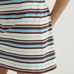 POSSE Nadine Skirt in Chocolate Multi Stripe – side view | Peggy Concept Store