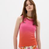 Yin Ribbed Singlet Sunrise - Pink