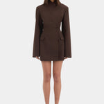 SIR. Astrine Tailored Mini Dress in Coffee – front view | Peggy Concept Store