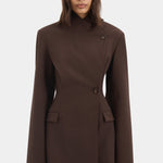 SIR. Astrine Tailored Mini Dress in Coffee – detail view | Peggy Concept Store