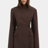SIR. Astrine Tailored Mini Dress in Coffee – detail view | Peggy Concept Store