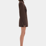 SIR. Astrine Tailored Mini Dress in Coffee – side view | Peggy Concept Store
