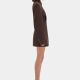 SIR. Astrine Tailored Mini Dress in Coffee – side view | Peggy Concept Store