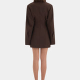SIR. Astrine Tailored Mini Dress in Coffee – back view | Peggy Concept Store