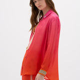 Silk Chiffon Yin Sunrise LS Shirt - Pink