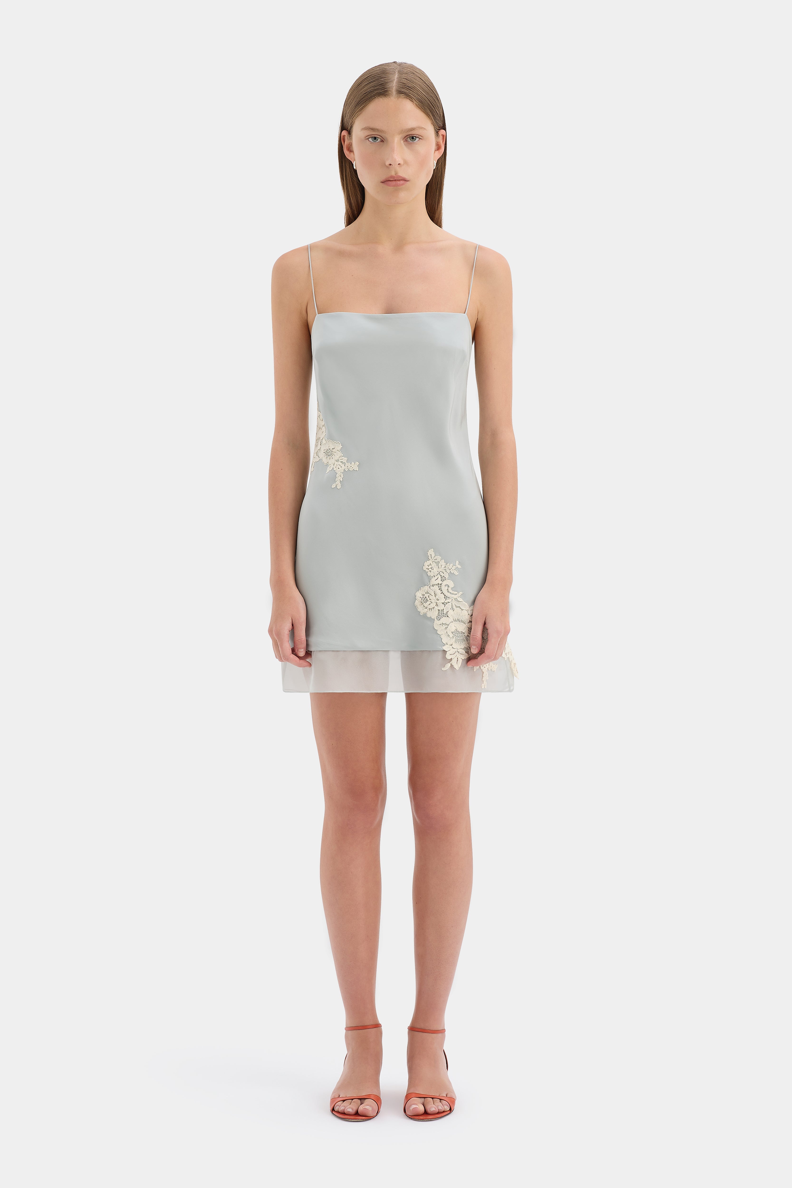 SIR. Noria Mini Dress in Powder Blue – front view | Peggy Concept Store