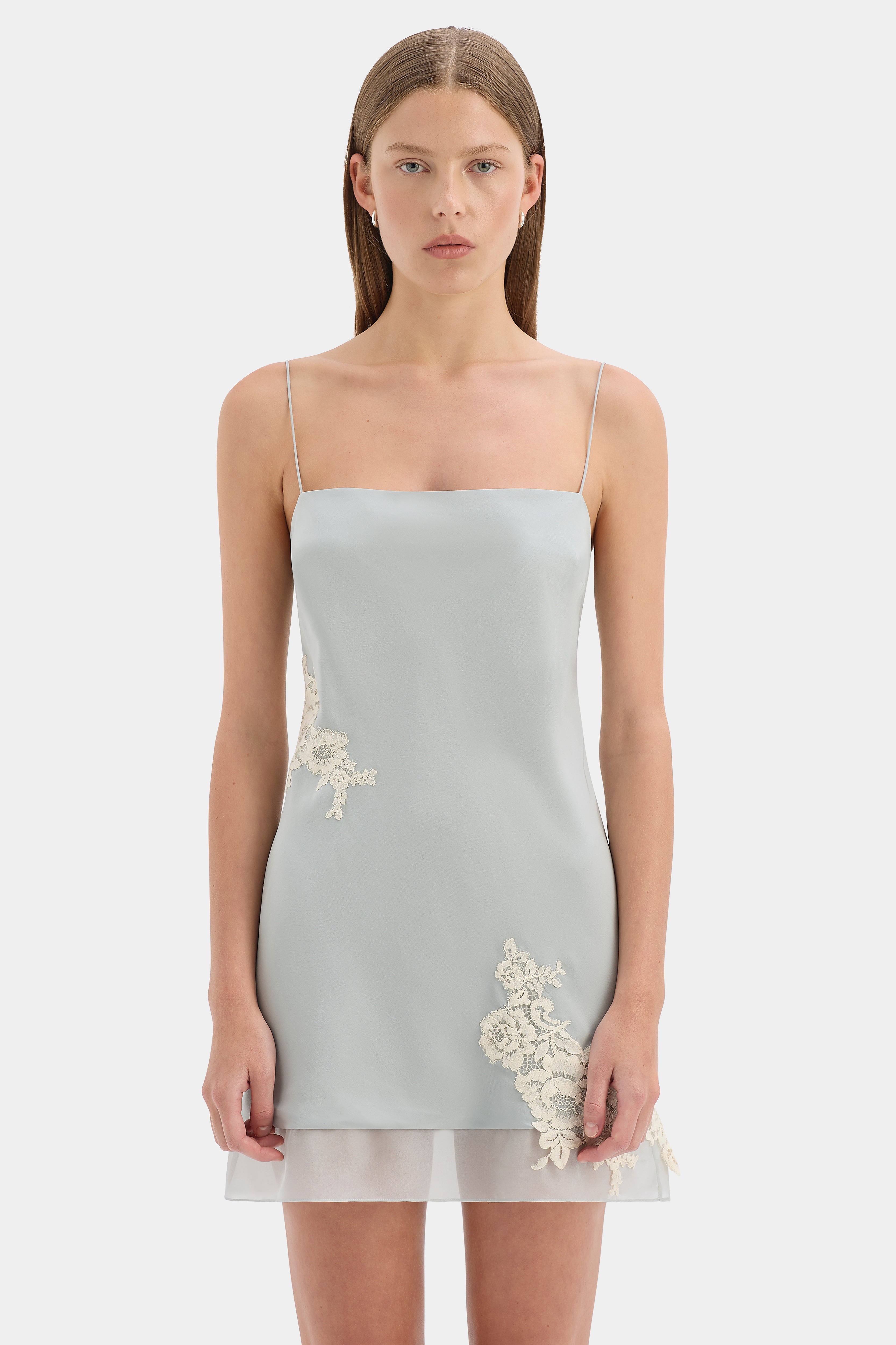 SIR. Noria Mini Dress in Powder Blue – detail view | Peggy Concept Store