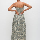 Shirred Bodice Dress - Vine