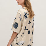 Bias Cut Pants - Seashells
