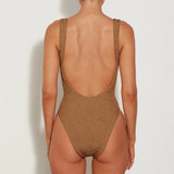 Square Neck Swim - Metallic Cocoa