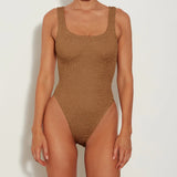 Square Neck Swim - Metallic Cocoa