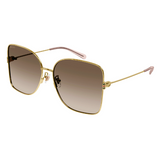 Gucci Oversized Gold Frame Sunglasses - GOLD