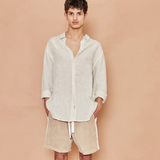 Amalfi Linen Shirt - Beige Stripe