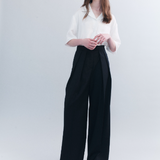 Georg Double Pleat Wide Leg Pants - Navy