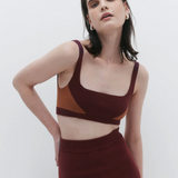 Organic Colour Block Bralet - Mulberry