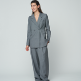 Double Breasted Womens Blazer - Pewter Grey