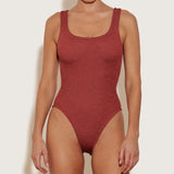 Square Neck Swim - Metallic Rosewood