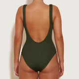 Square Neck Swim - Metallic Khaki