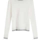 Organic Cotton Layered Long Sleeve Top - White