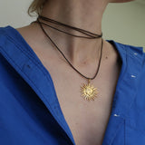 Sun Moca Leather Necklace