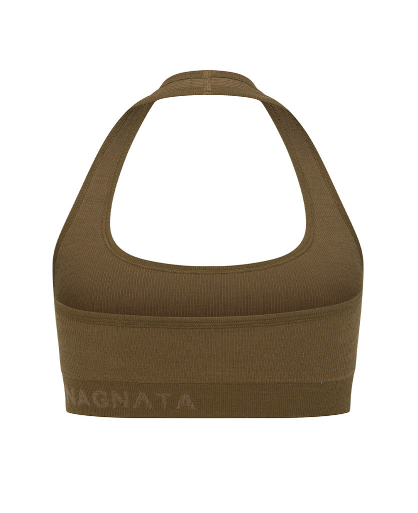 Halter Wool Bralet in Harvest by Nagnata - back