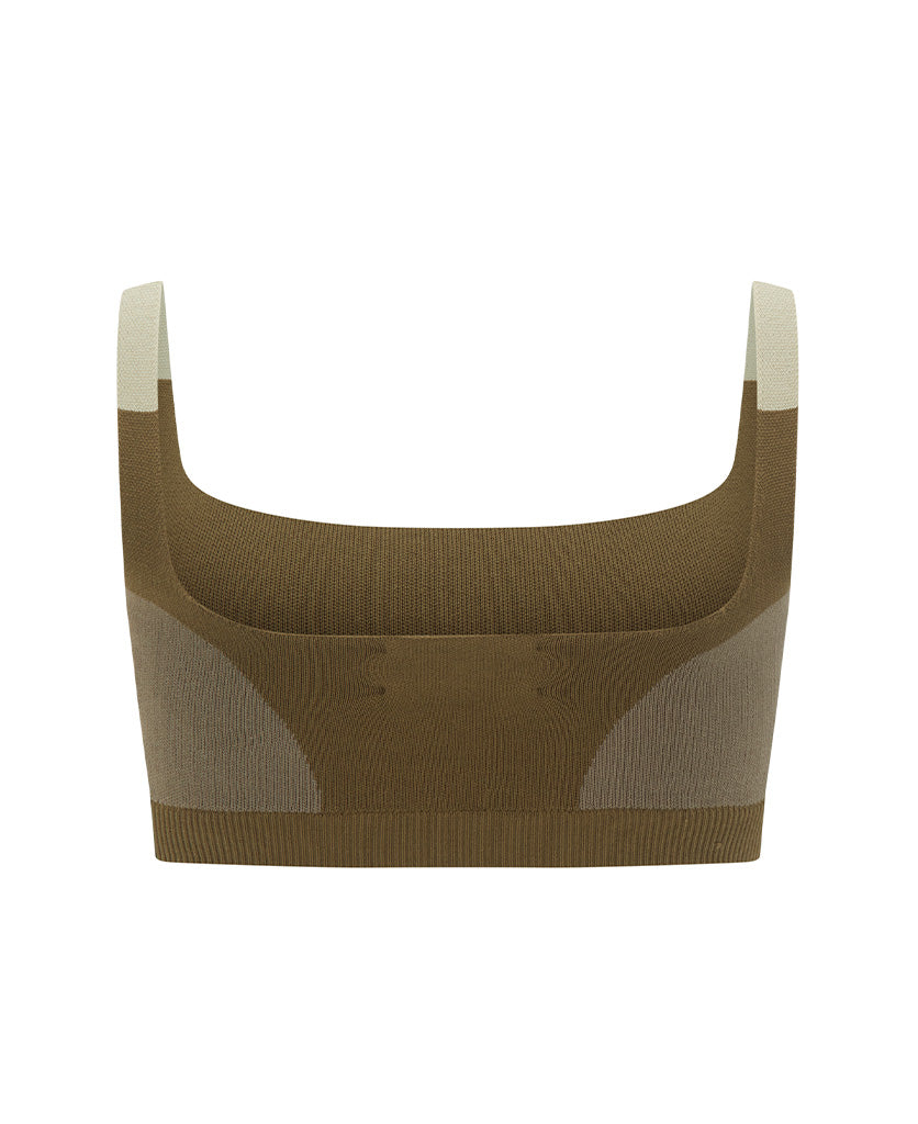 Organic Colour Block Bralet in Harvest by Nagnata - back