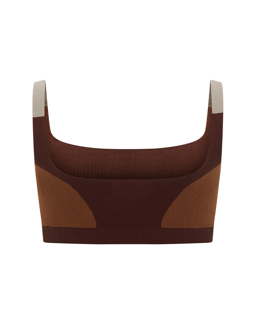 Organic Colour Block Bralet in Mulberry by Nagnata - back