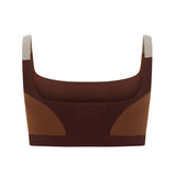 Organic Colour Block Bralet in Mulberry by Nagnata - back