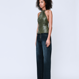 Max Leather Top - Khaki
