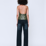 Max Leather Top - Khaki