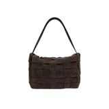 Suede Woven Envelope Mini Tote - Coffee