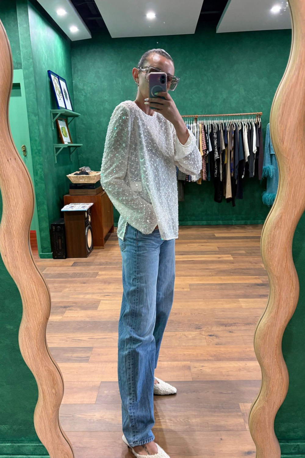 Harris Tapper Eva Top Sequin Knit