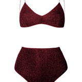 Lumière Bra High Waisted Bikini - Burgundy