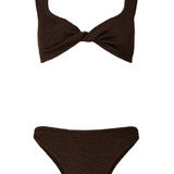 Juno Bikini Crinkle - Metallic Chocolate