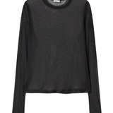 Mesh Long Sleeve Top - Black