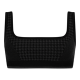 Houndstooth Wool Bralet - Black
