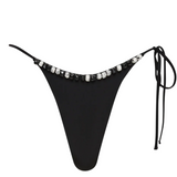 Baci Beaded String Brief - Black