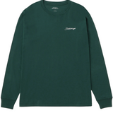 Script Embroidered Long Sleeve Tee - Green