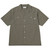 Canty Dobby Stripe Short Sleeve Shirt - Olive Green