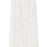Broderie Midi Skirt - White