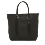 Medium Leather Utility Tote - black