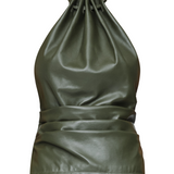 Max Leather Top - Khaki