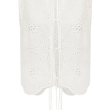 Broderie Tie Blouse - White