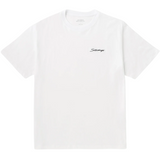 Script Embroidered Short Sleeve Tee - White